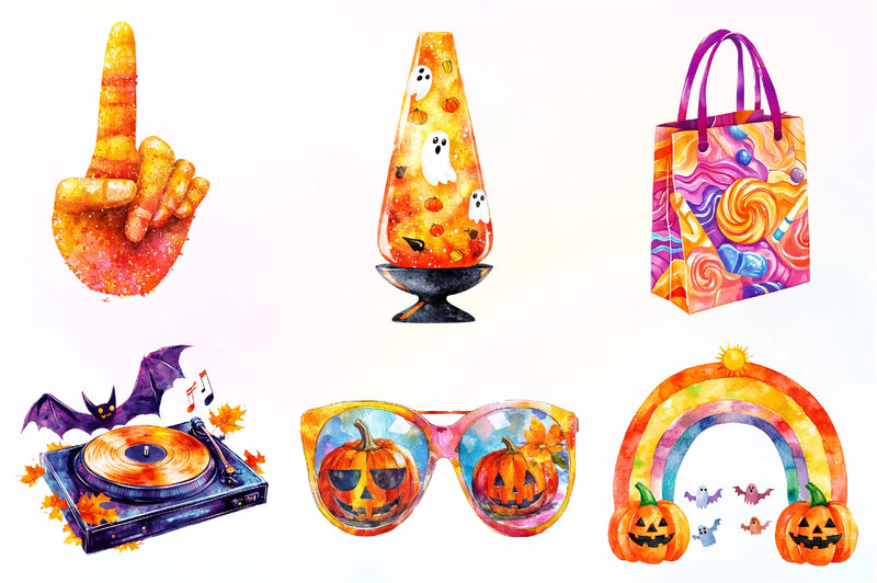 Groovy 70s Halloween Clipart Bundle - CraftNest - Digital Crafting and Art