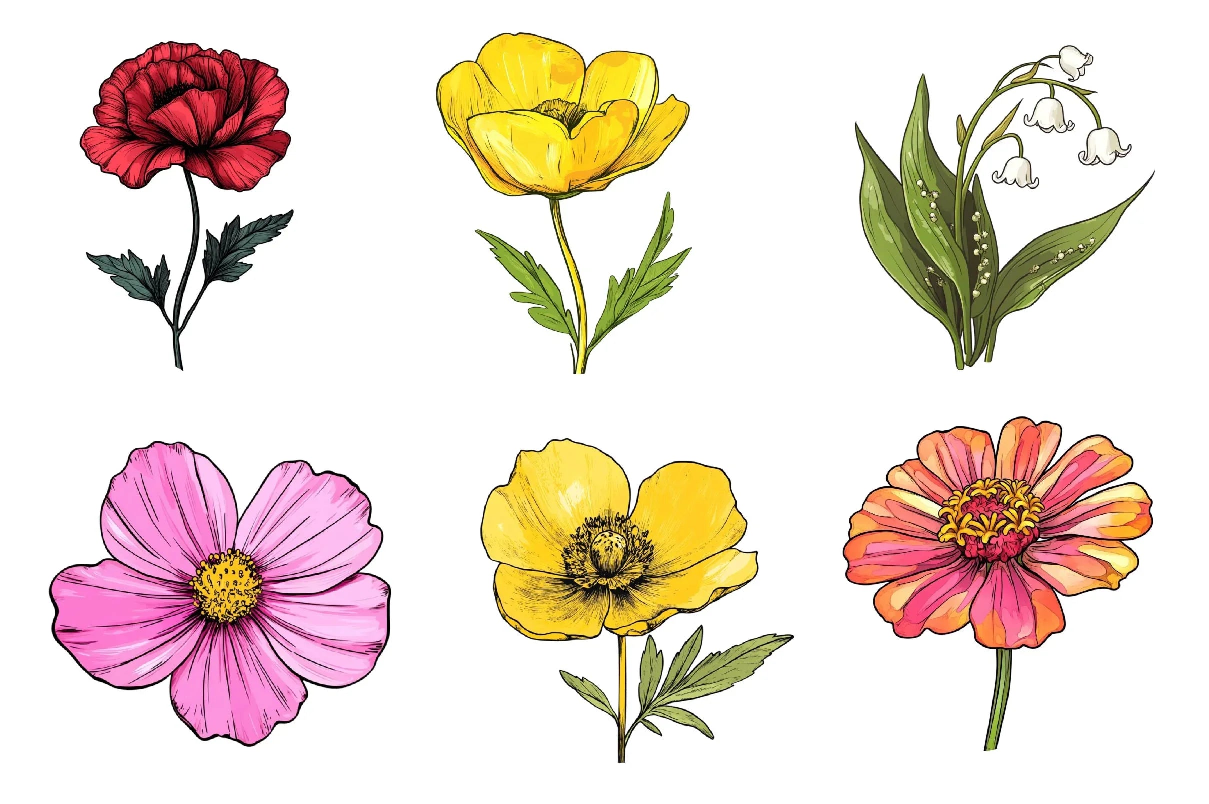 Spring Bloom Flower Clipart Bundle - CraftNest - Digital Crafting and Art