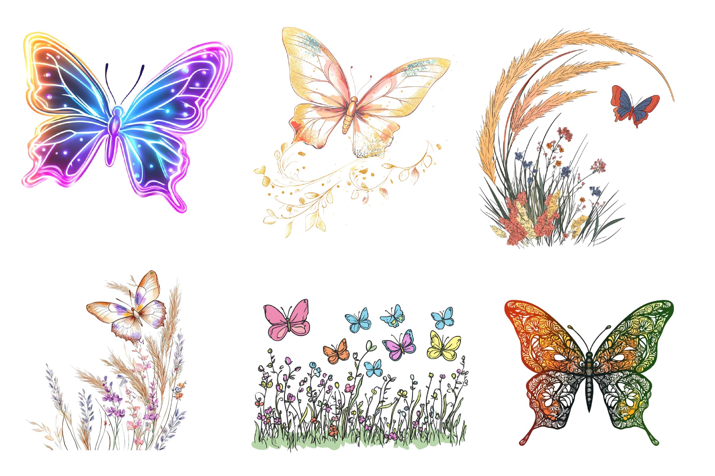 Spring Butterfly Border Clipart Bundle 1 - CraftNest - Digital Crafting and Art