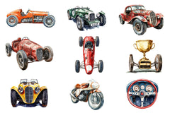 Vintage Old Race Car Clipart Bundle - CraftNest - Digital Crafting and Art