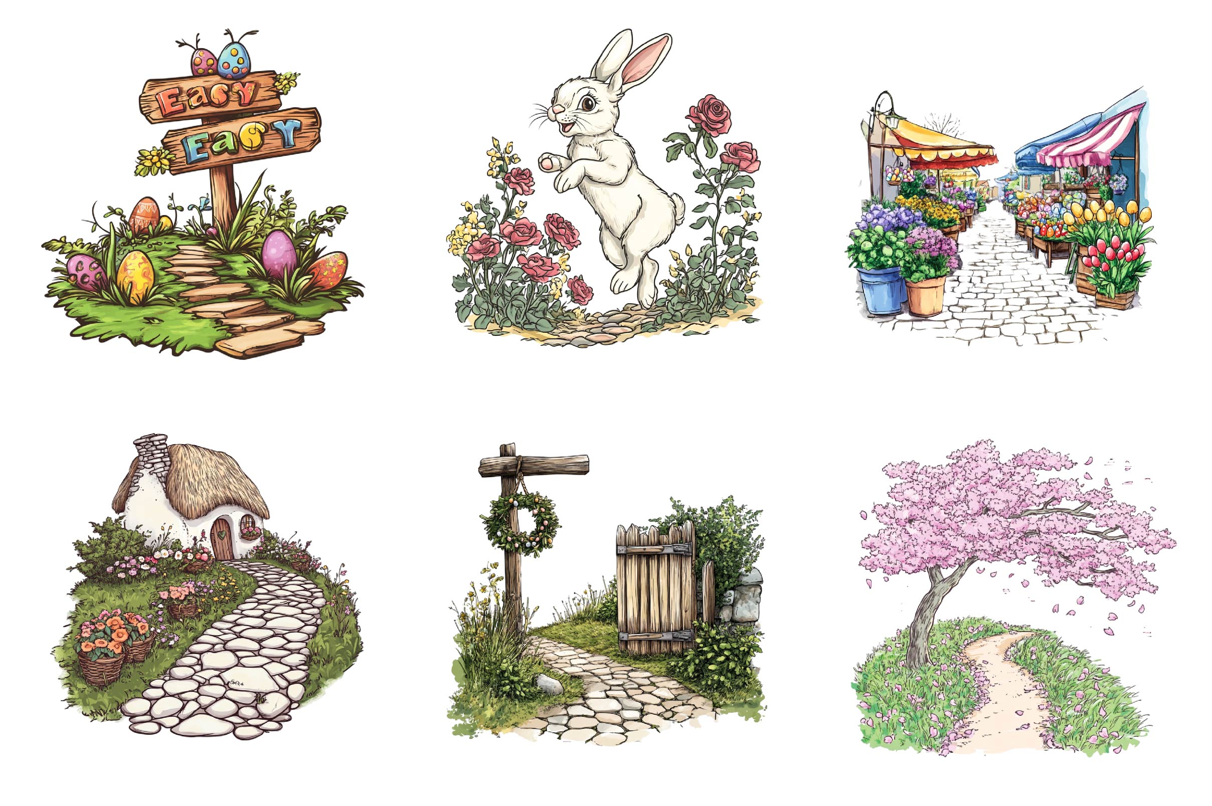 Spring Easter Path Clipart Bundle - CraftNest - Digital Crafting and Art
