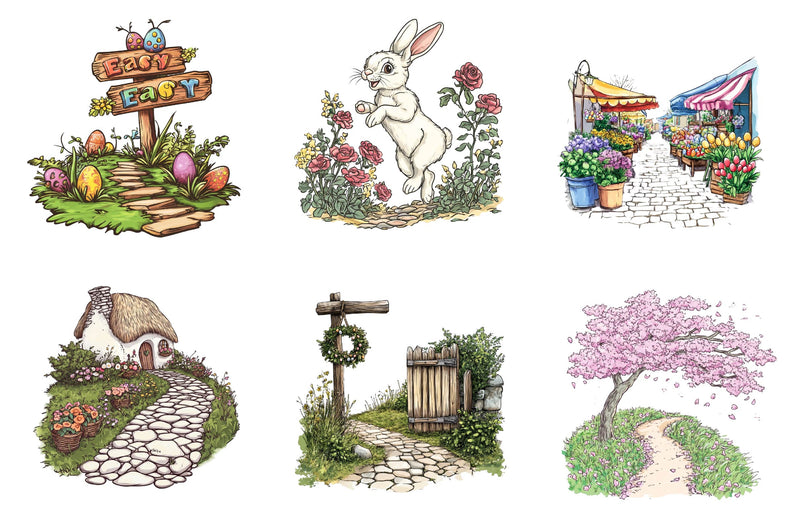 Spring Easter Path Clipart Bundle - CraftNest - Digital Crafting and Art