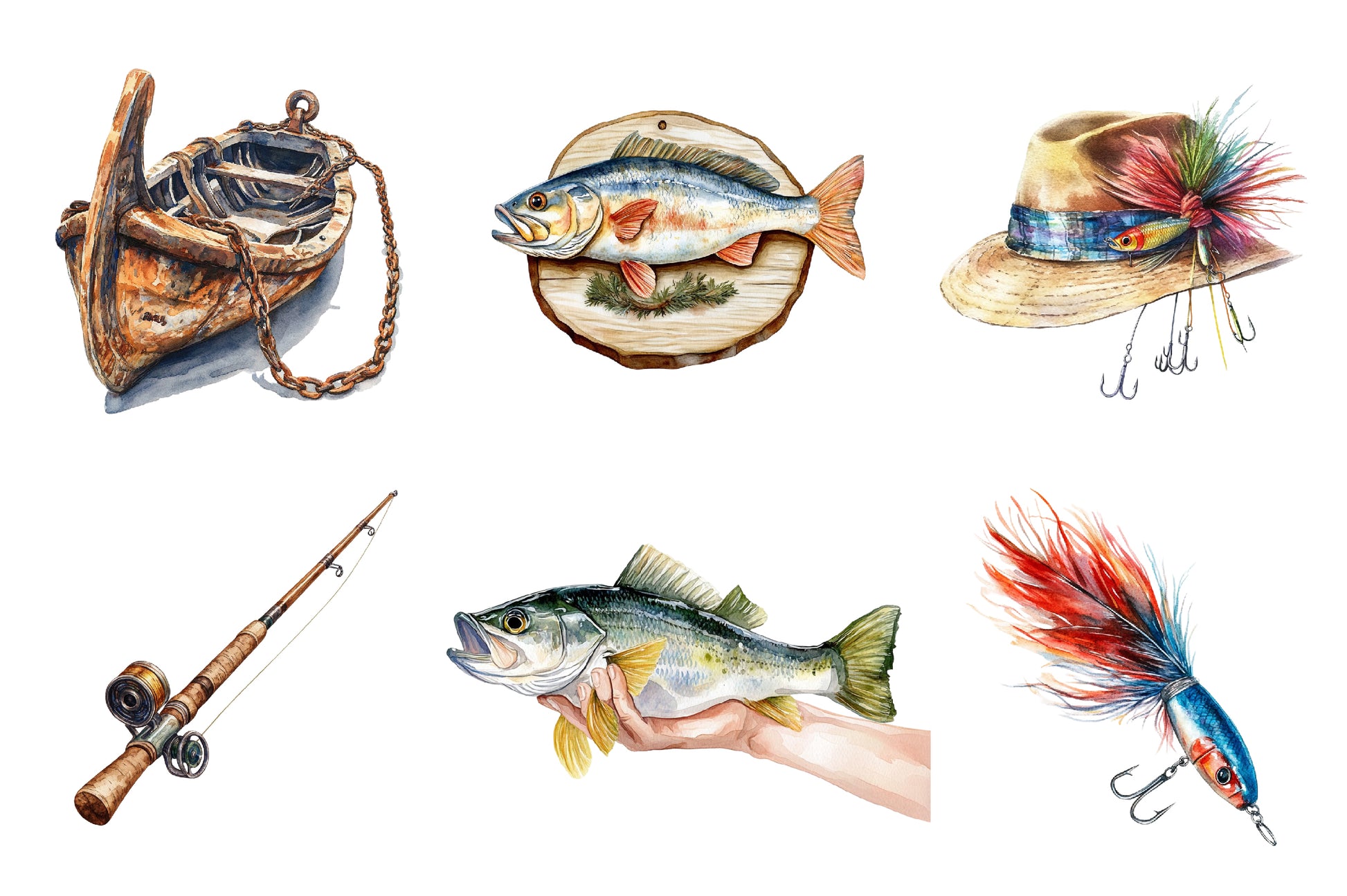 Fishing Clipart Bundle - CraftNest - Digital Crafting and Art