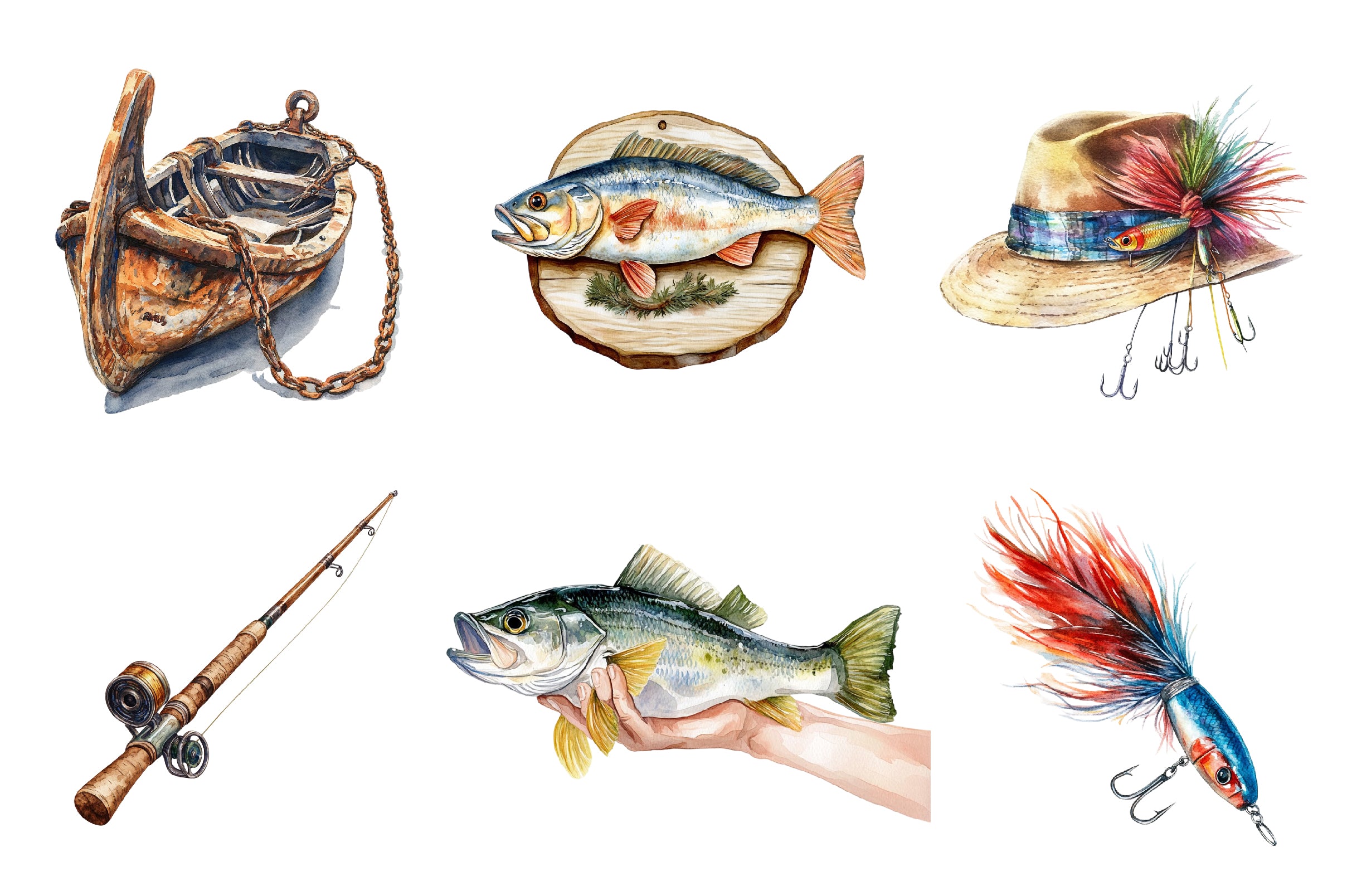 Fishing Clipart Bundle - CraftNest - Digital Crafting and Art
