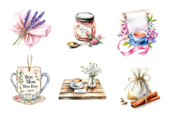 Rustic Tea Salon Mothers Day Clipart Bundle - CraftNest - Digital Crafting and Art