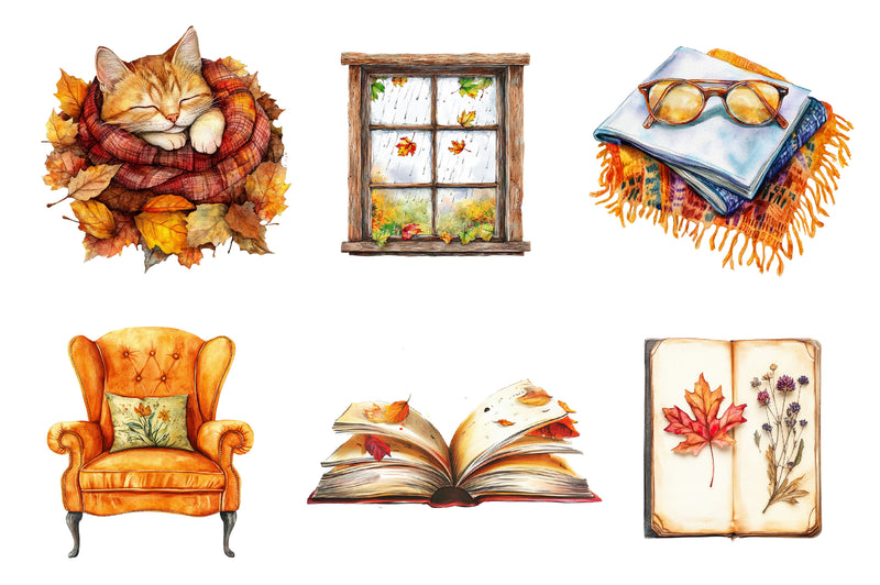 Fall Lazy Day Clipart Bundle 1 - CraftNest - Digital Crafting and Art