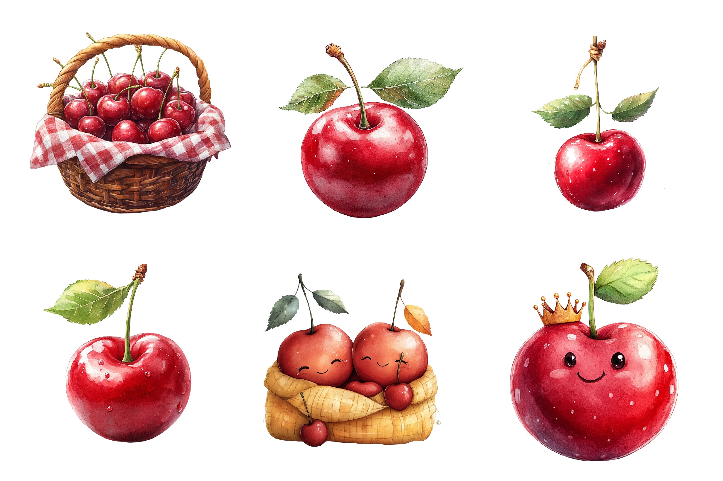 Cherry Fruit Berries Cherry Clipart Bundle - CraftNest - Digital Crafting and Art