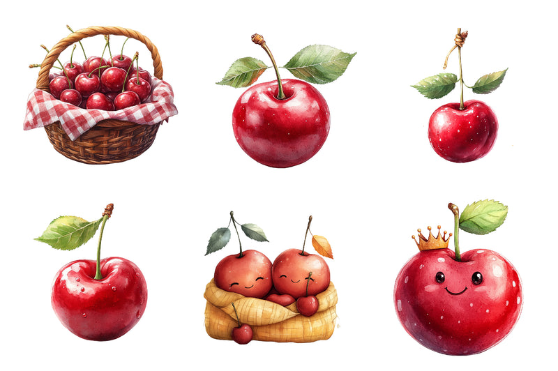Cherry Fruit Berries Cherry Clipart Bundle - CraftNest - Digital Crafting and Art