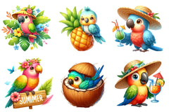Summer Parrot Clipart Bundle 1 - CraftNest - Digital Crafting and Art