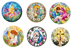 Round Stained Glass Spring Nativity Clipart Bundle - CraftNest - Digital Crafting and Art