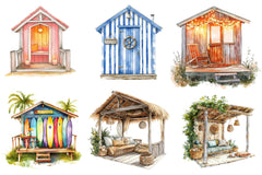 Summer Cozy Beach Hut Clipart Bundle - CraftNest - Digital Crafting and Art