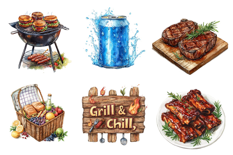 Summer Barbecue Day Clipart Bundle - CraftNest - Digital Crafting and Art