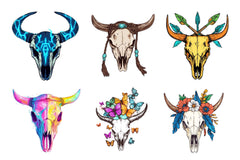 Western Cow Skull Clipart Bundle - CraftNest - Digital Crafting and Art