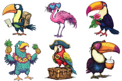 Funny Tropical Bird Clipart Bundle - CraftNest - Digital Crafting and Art