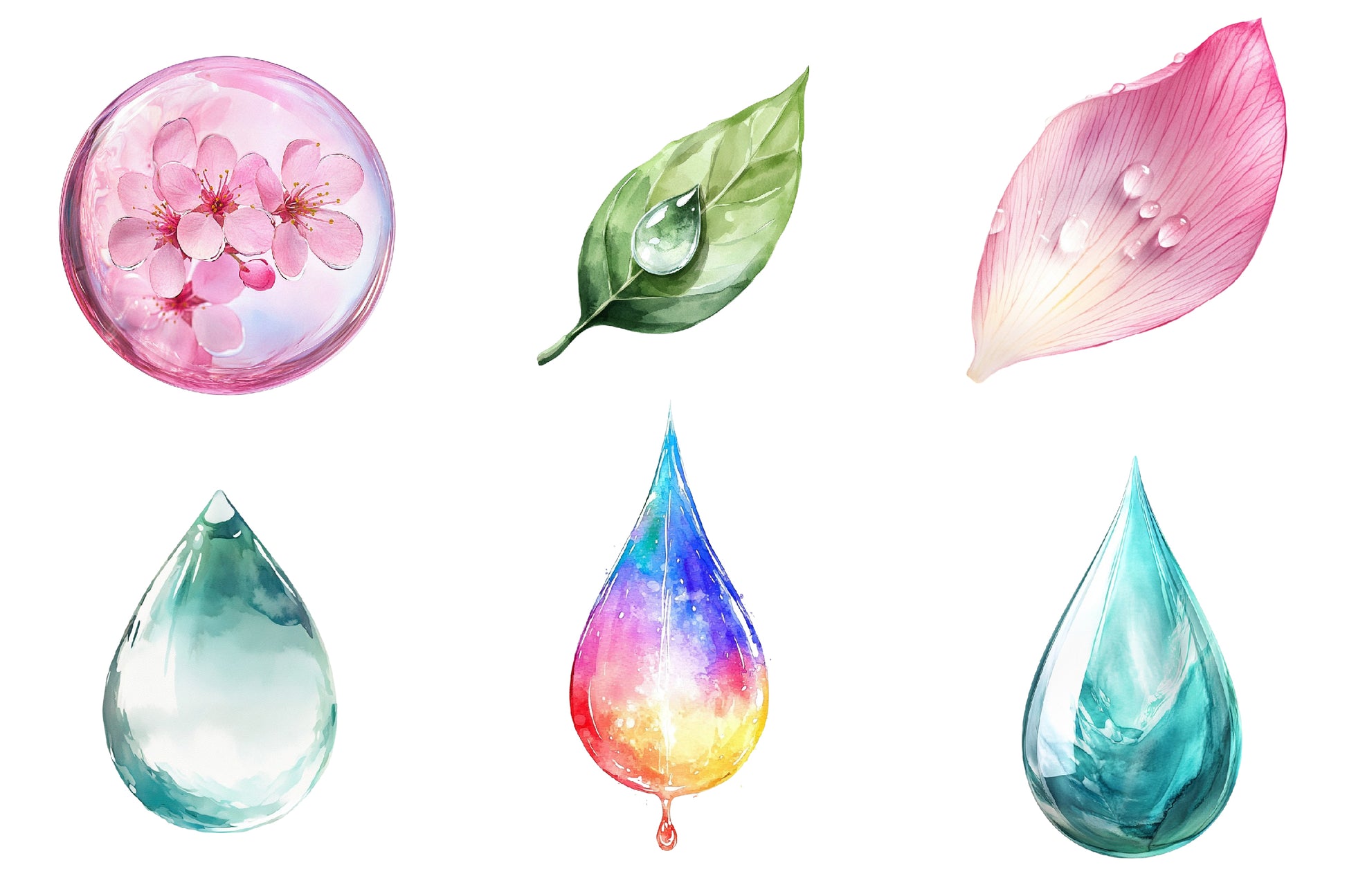 Spring Water Droplets Clipart Bundle - CraftNest - Digital Crafting and Art