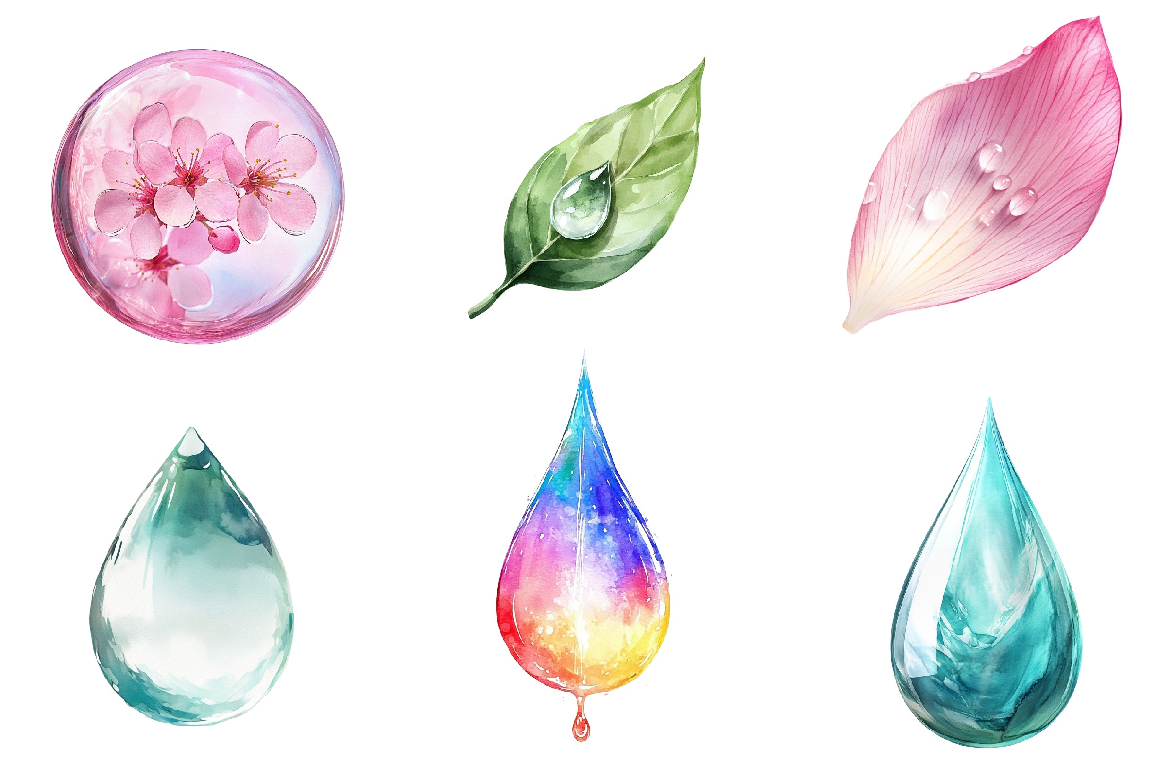 Spring Water Droplets Clipart Bundle - CraftNest - Digital Crafting and Art