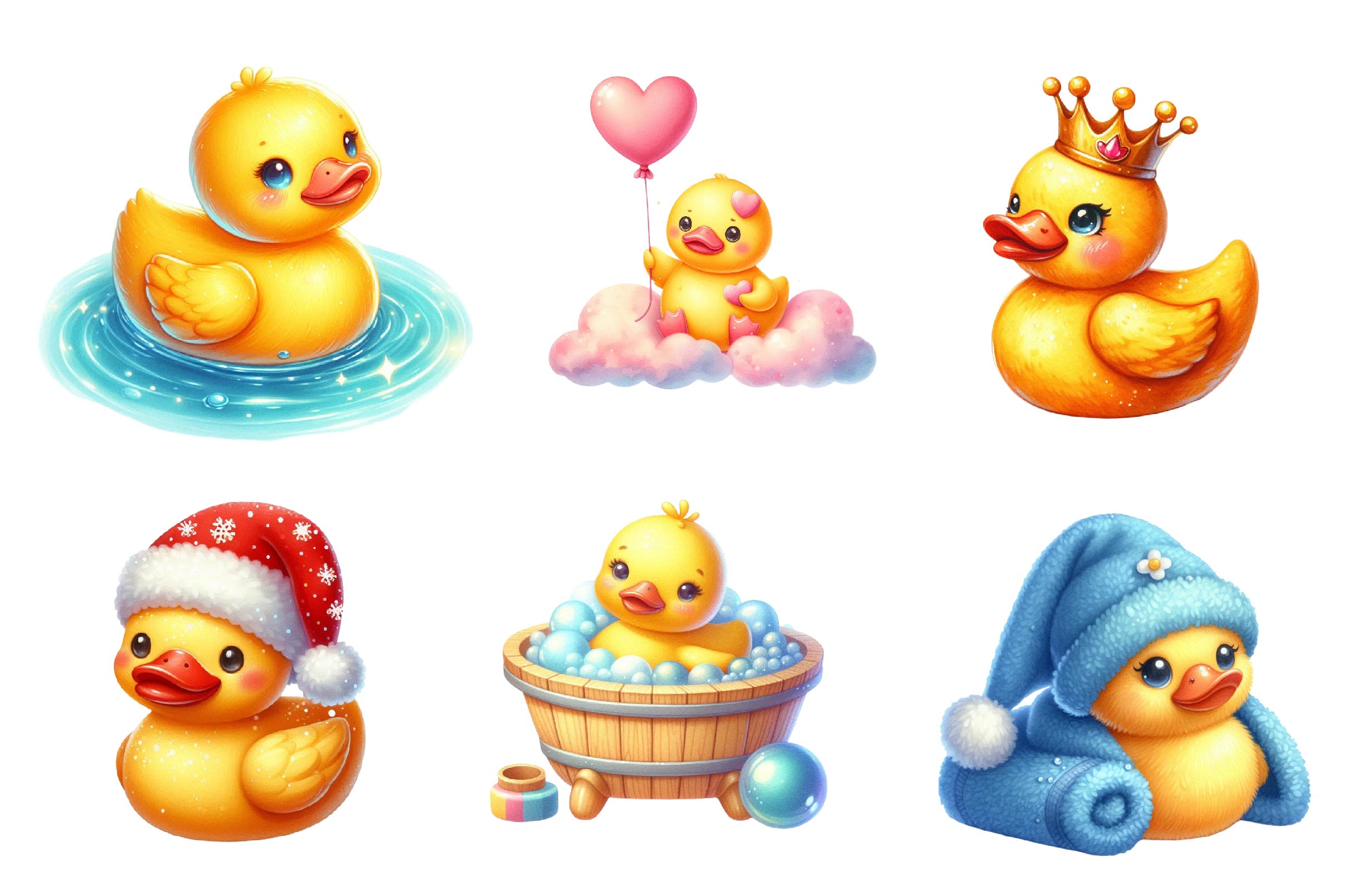 Cute Rubber Ducks Clipart Bundle - CraftNest - Digital Crafting and Art
