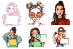 Sarcastic Funny Girl Clipart Bundle - CraftNest - Digital Crafting and Art