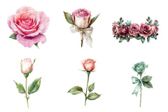 Mint And Pink Rose Garden Clipart Bundle - CraftNest - Digital Crafting and Art