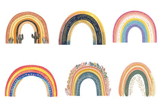Boho Rainbow Clipart Bundle 1 - CraftNest - Digital Crafting and Art