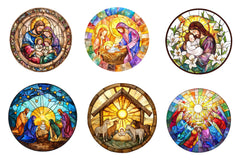 Round Stained Glass Nativity Clipart Bundle - CraftNest - Digital Crafting and Art