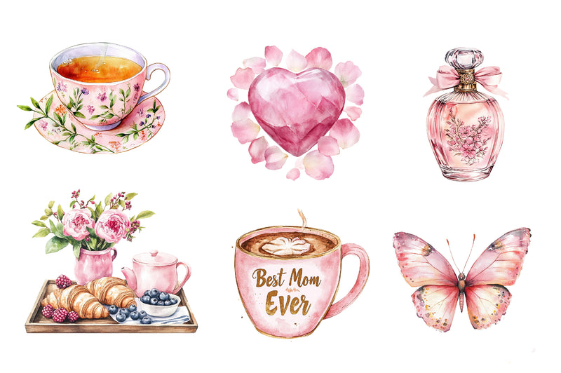Blush Pink Mothers Day Clipart Bundle - CraftNest - Digital Crafting and Art