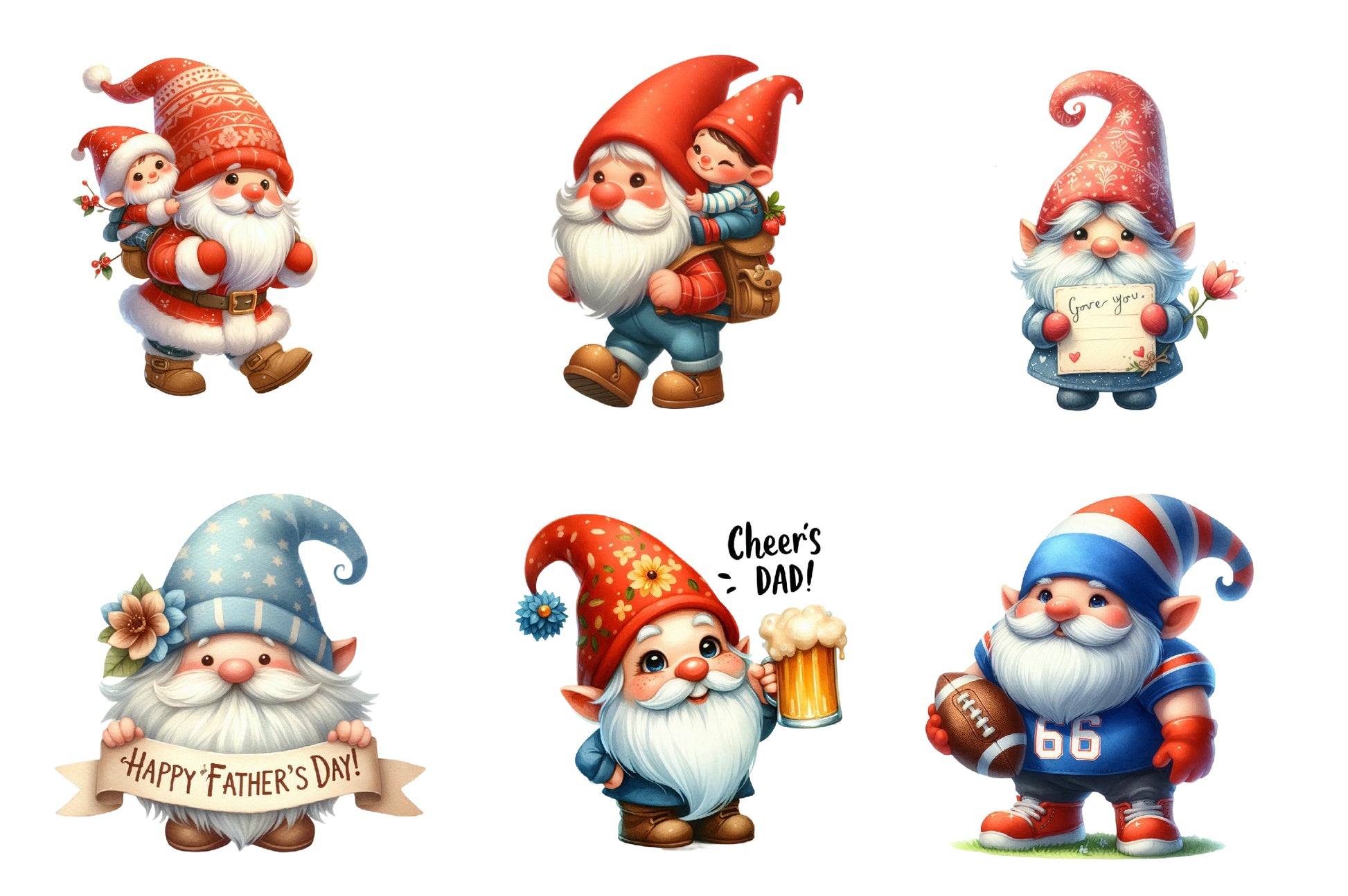 Fathers Day Gnome Clipart Bundle - CraftNest - Digital Crafting and Art