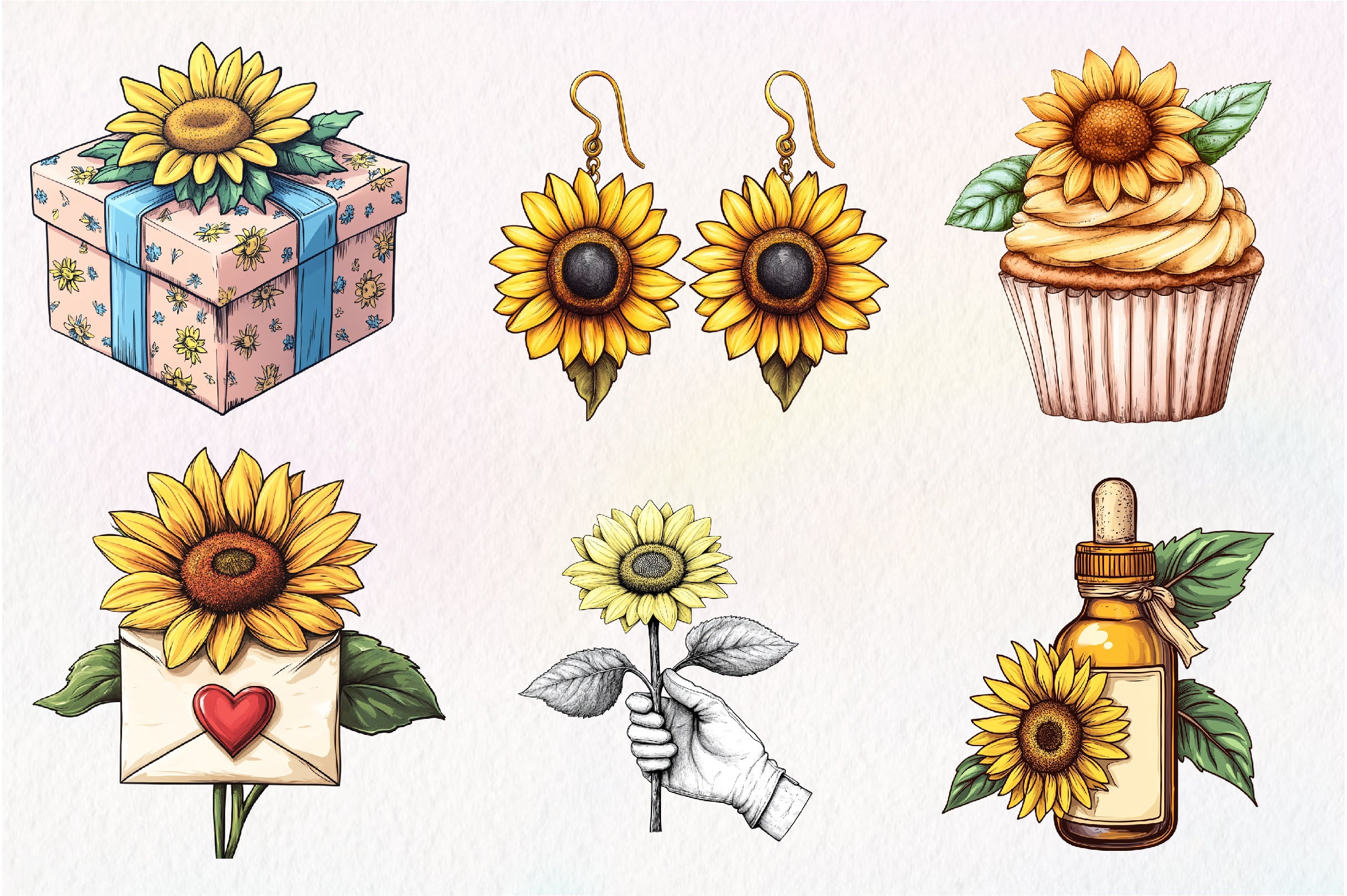 Sunflower Mothers Day Clipart Bundle 1 - CraftNest - Digital Crafting and Art