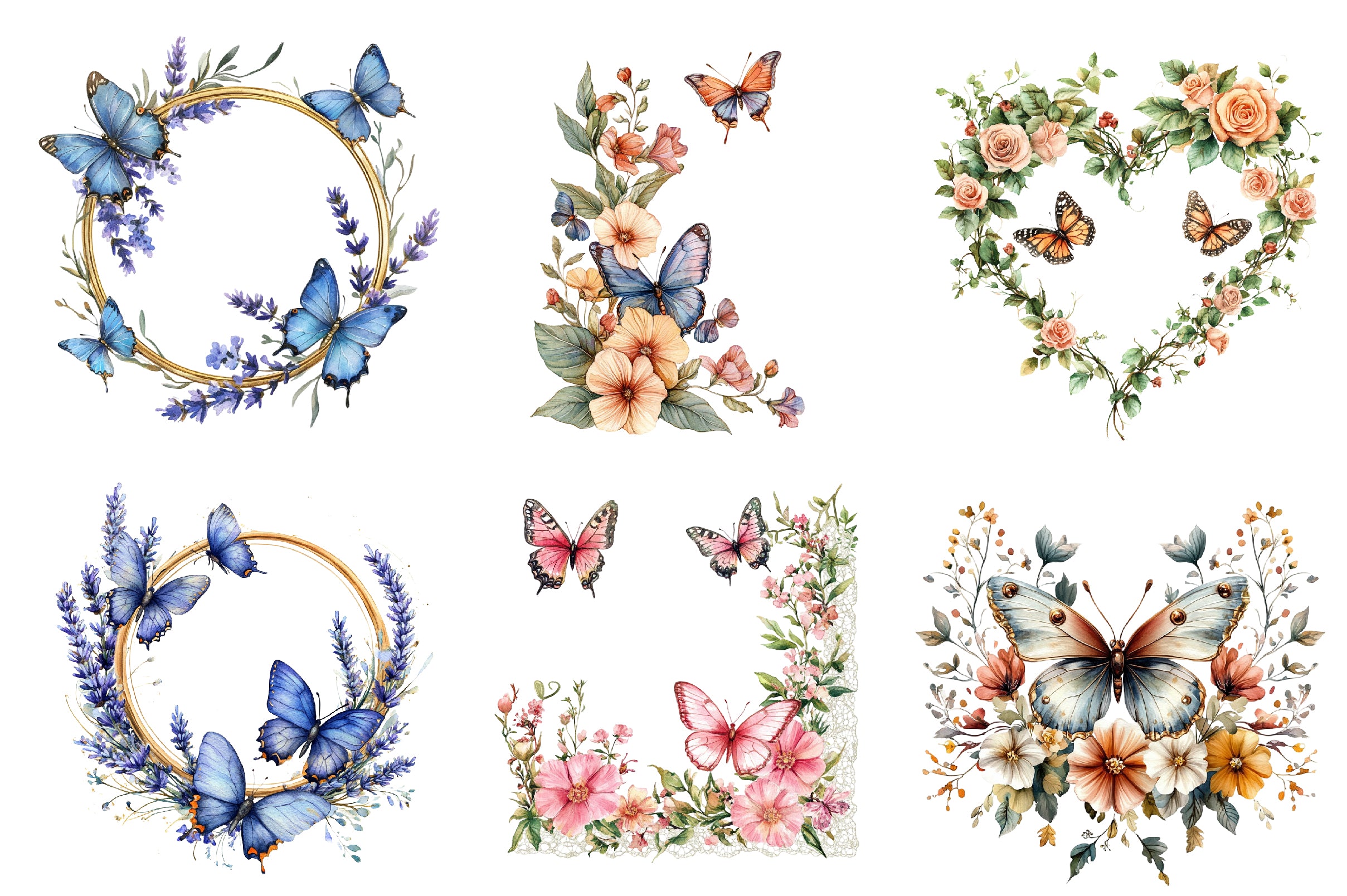 Spring Butterfly Border Clipart Bundle - CraftNest - Digital Crafting and Art