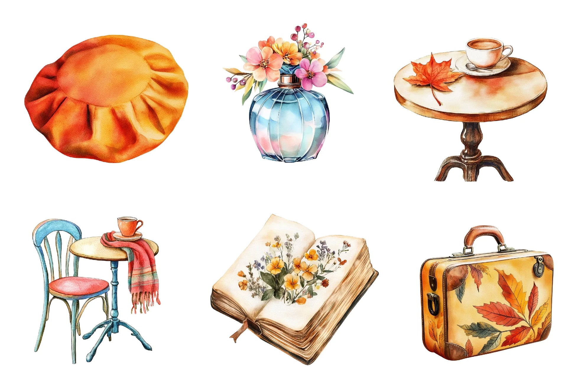 Antique Parisian Fall Clipart Bundle - CraftNest - Digital Crafting and Art