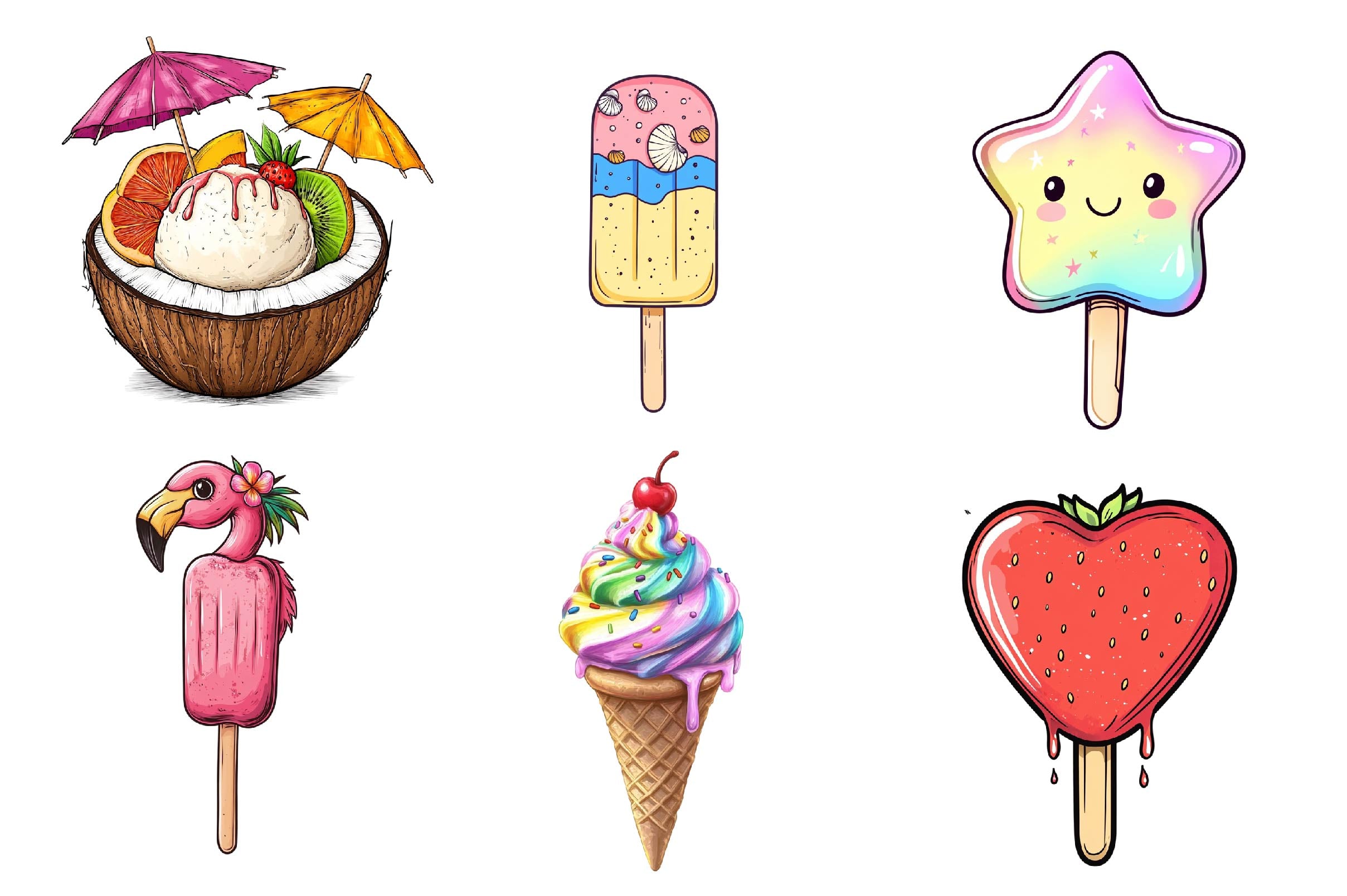 Summer Ice Cream Clipart Bundle 3 - CraftNest - Digital Crafting and Art