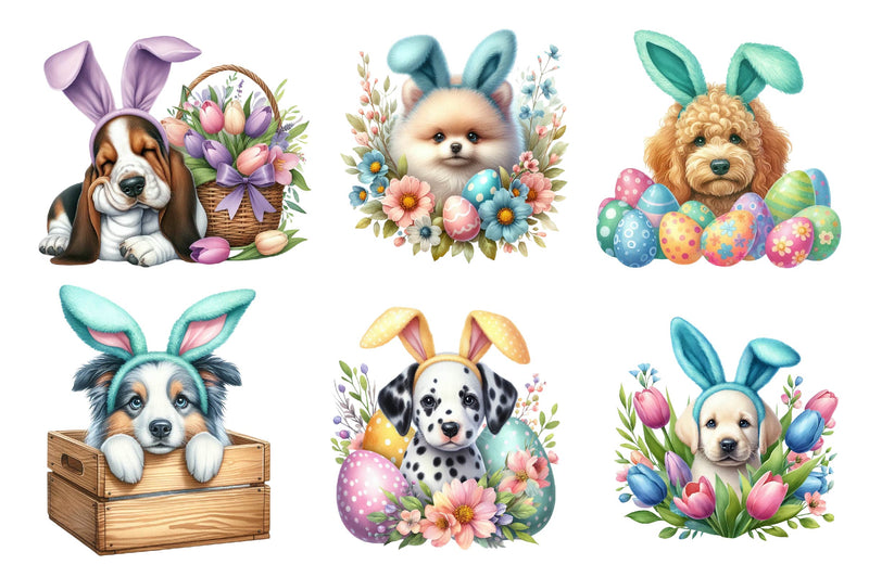 Easter Bunny Costume Peeking Dog Clipart Bundle - CraftNest - Digital Crafting and Art