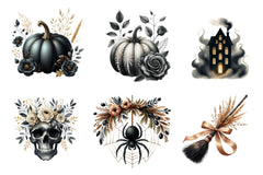 Beige & Black Halloween Clipart Bundle - CraftNest - Digital Crafting and Art