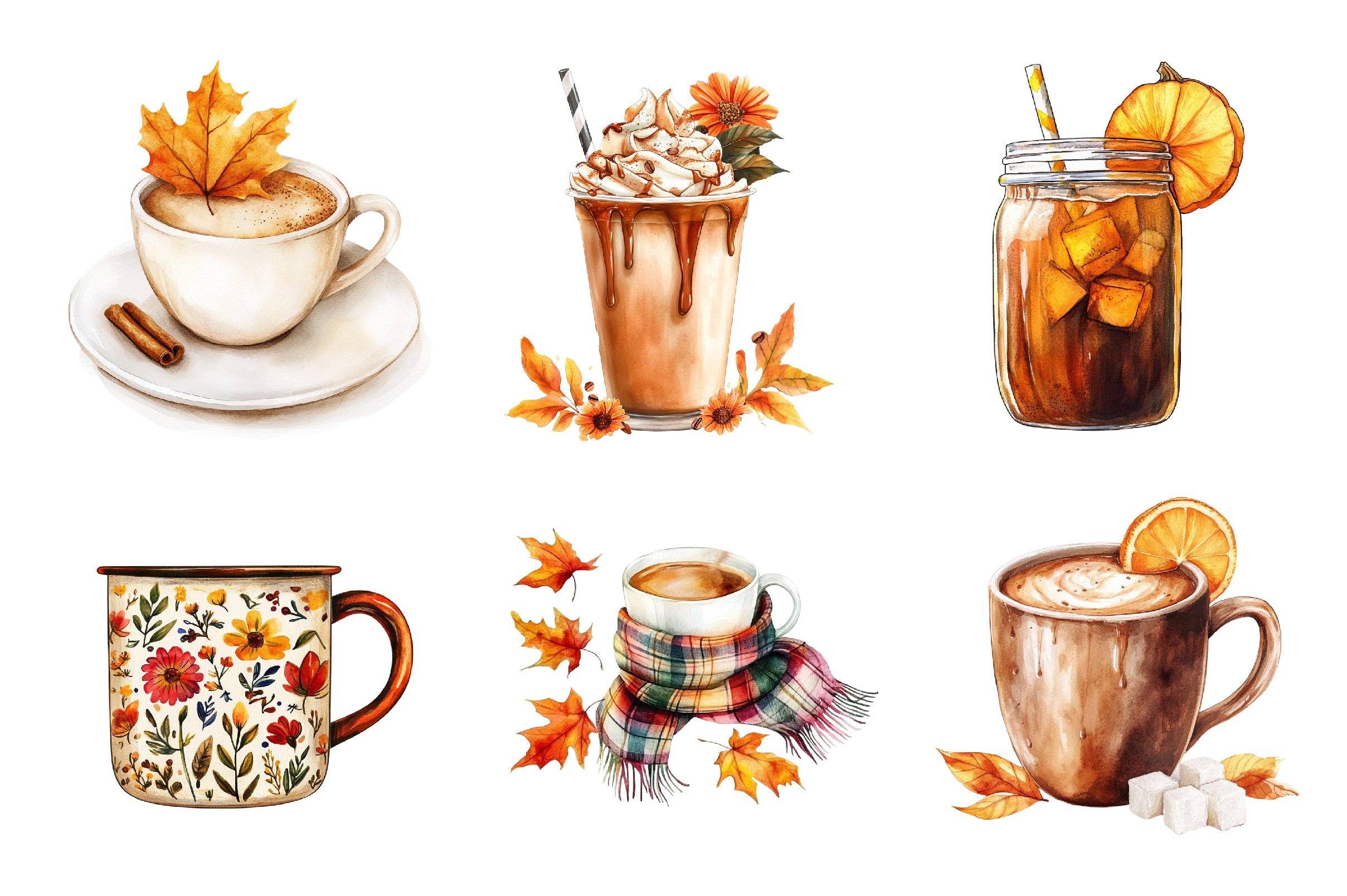 Fall Coffee Clipart Bundle - CraftNest - Digital Crafting and Art