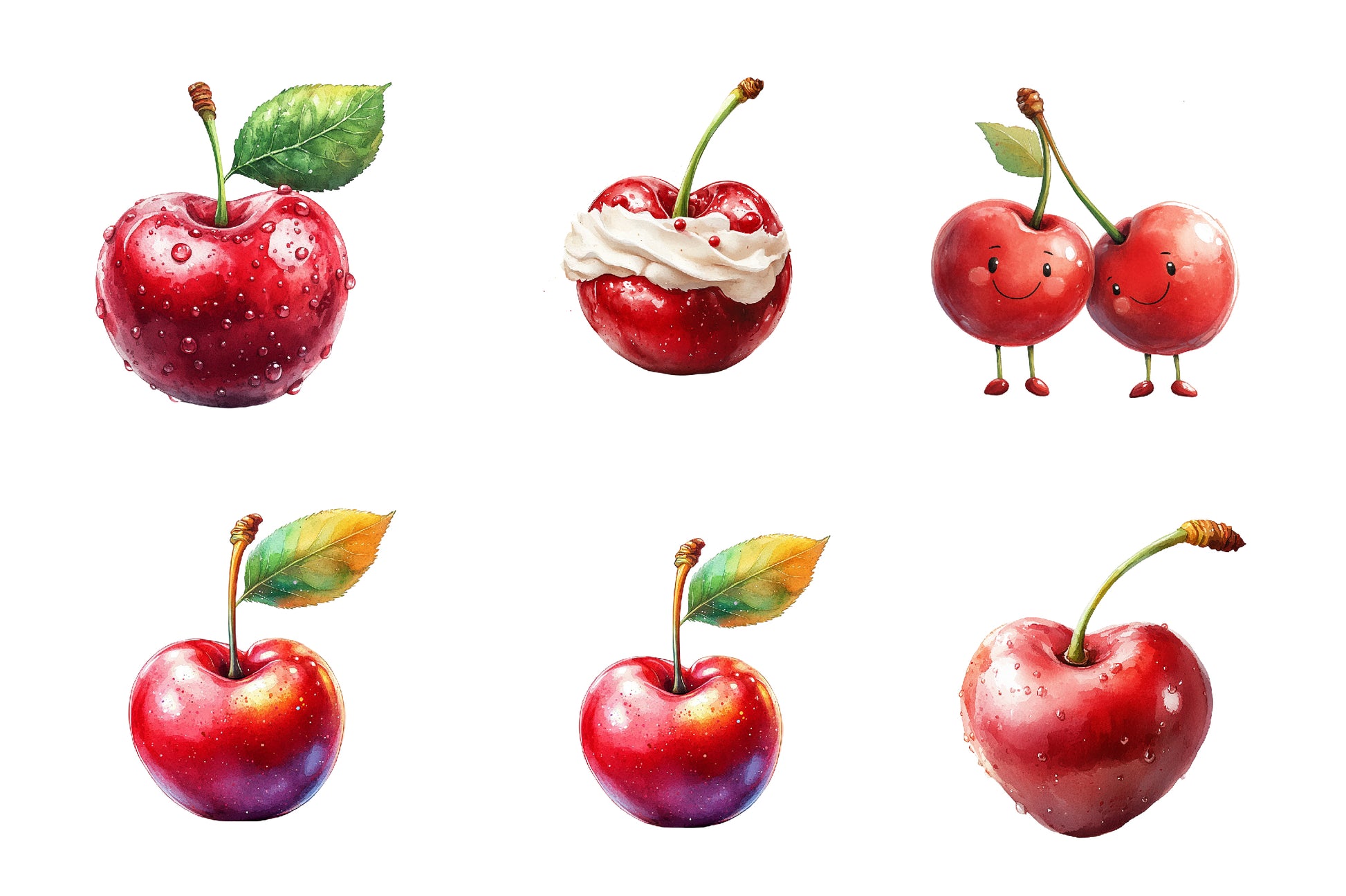 Cherry Fruit Berries Cherry Clipart Bundle - CraftNest - Digital Crafting and Art