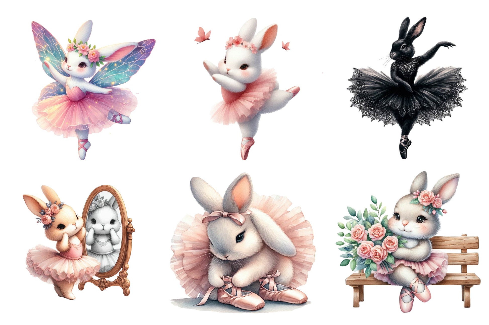 Ballerina Bunny Clipart Bundle - CraftNest - Digital Crafting and Art