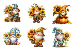 Sunflower Gnomes Clipart Bundle 1 - CraftNest - Digital Crafting and Art