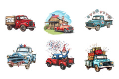 Rustic 4th Of July Truck Clipart Bundle - CraftNest - Digital Crafting and Art