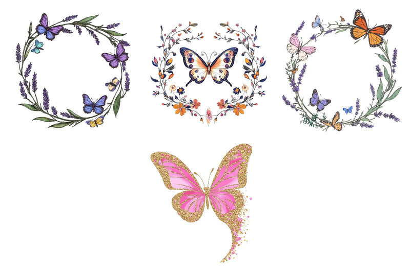 Spring Butterfly Border Clipart Bundle 1 - CraftNest - Digital Crafting and Art