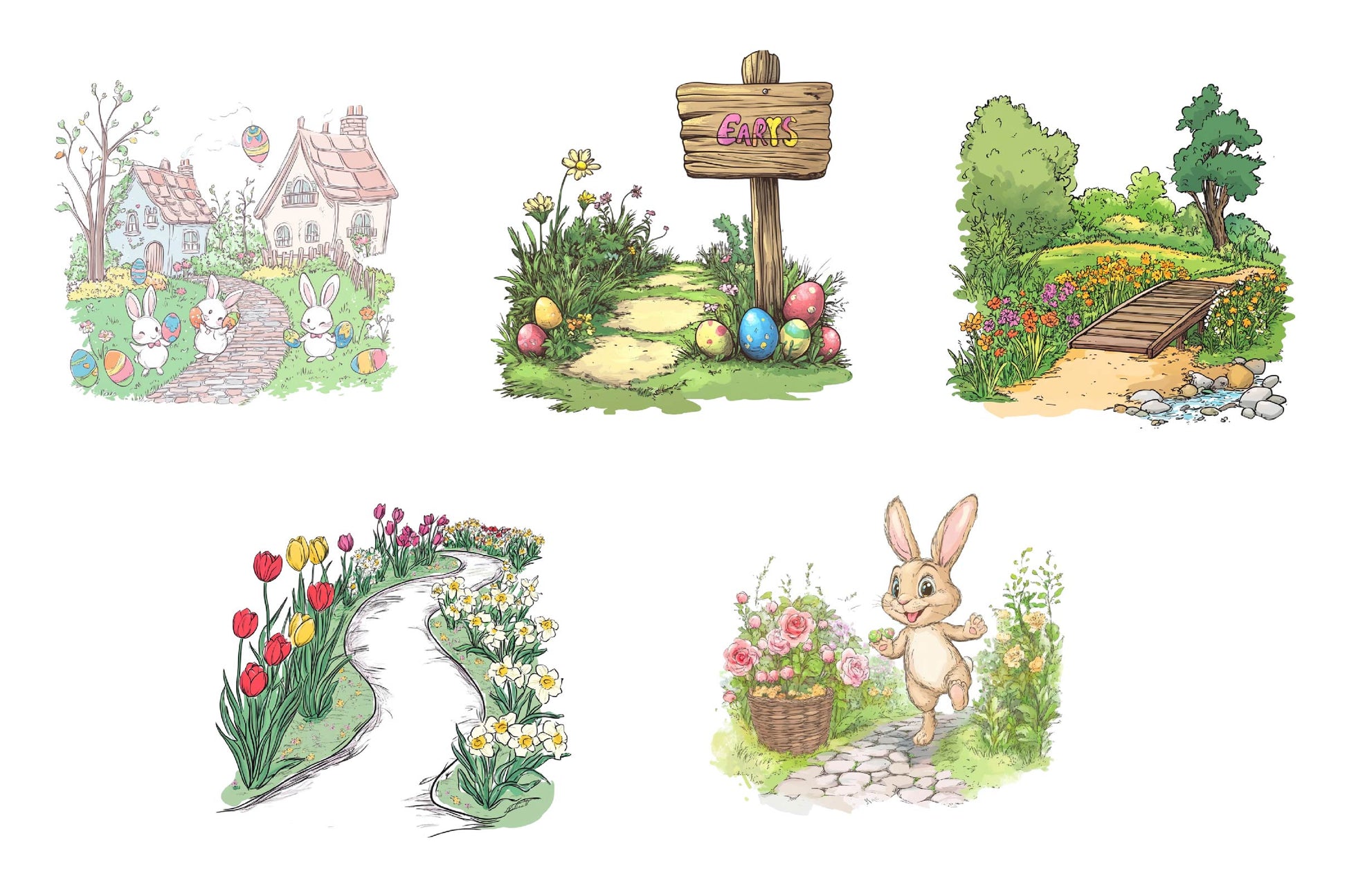 Spring Easter Path Clipart Bundle - CraftNest - Digital Crafting and Art