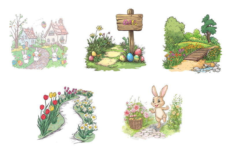 Spring Easter Path Clipart Bundle - CraftNest - Digital Crafting and Art