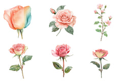 Mint And Pink Rose Garden Clipart Bundle - CraftNest - Digital Crafting and Art