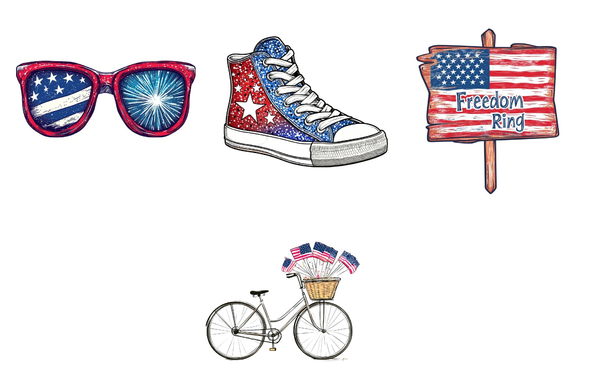 Red White & Boom Clipart Bundle - CraftNest - Digital Crafting and Art