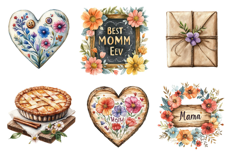 Rustic Mothers Day Clipart Bundle - CraftNest - Digital Crafting and Art