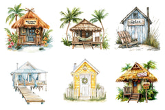 Summer Cozy Beach Hut Clipart Bundle - CraftNest - Digital Crafting and Art