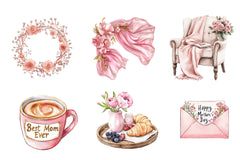 Blush Pink Mothers Day Clipart Bundle - CraftNest - Digital Crafting and Art