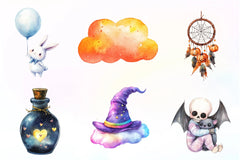 Dreamy Cute Halloween Clipart Bundle - CraftNest - Digital Crafting and Art