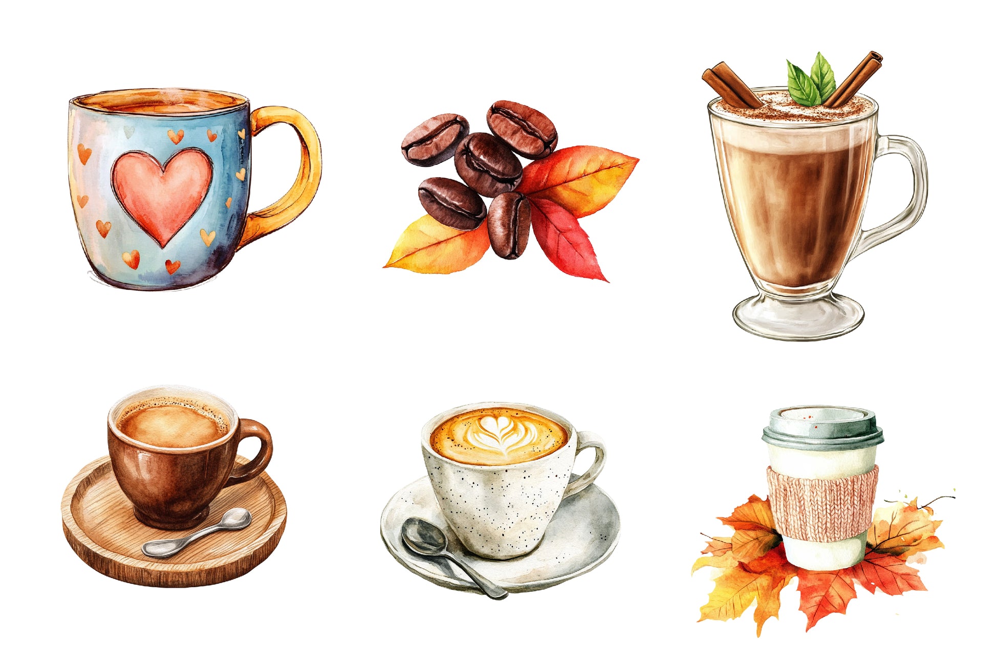 Cozy Autumn Coffee Clipart Bundle - CraftNest - Digital Crafting and Art