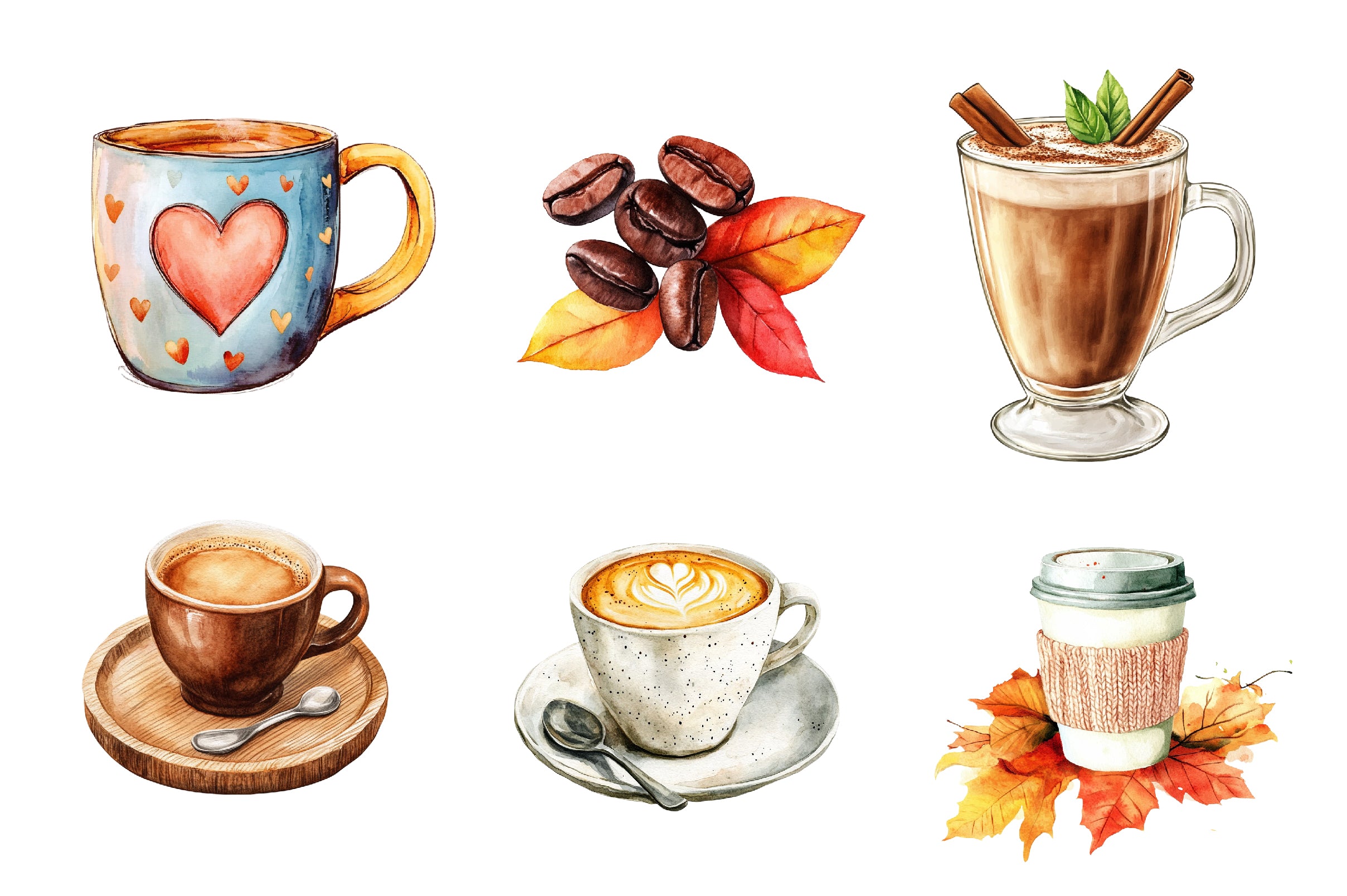 Cozy Autumn Coffee Clipart Bundle - CraftNest - Digital Crafting and Art