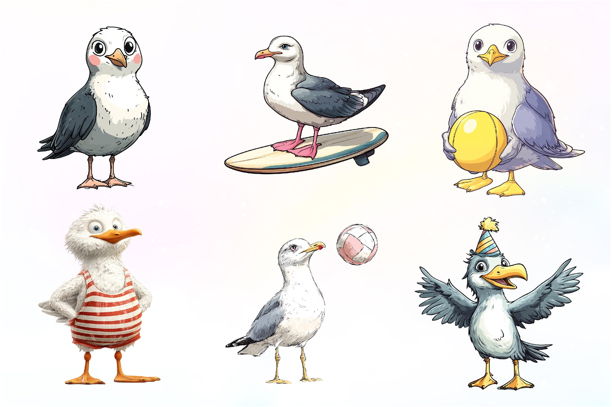 Cute Seagull Clipart Bundle - CraftNest - Digital Crafting and Art